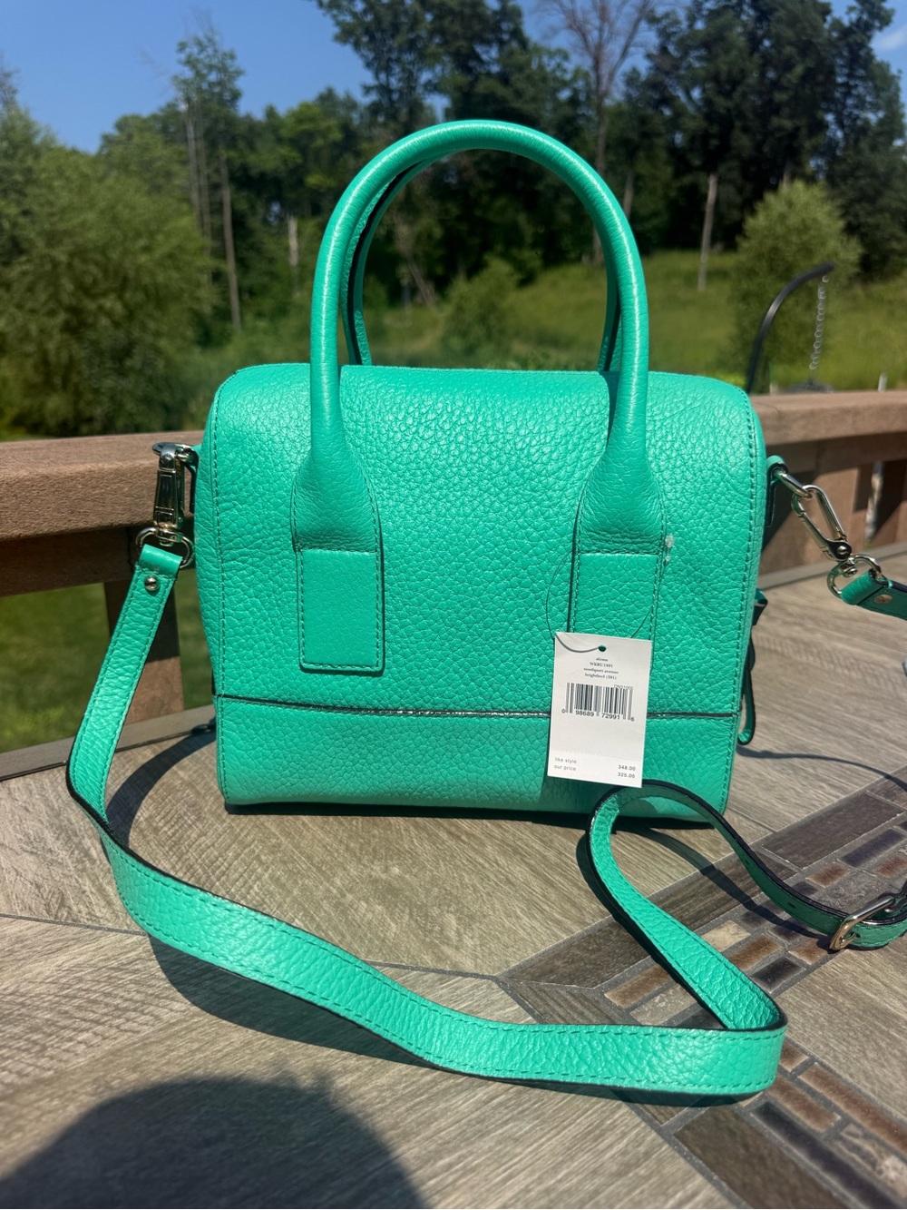 NWT Kate Spade New York Southport Avenue Alessa Satchel Turquoise Crossbody Bag - Picture 3 of 12